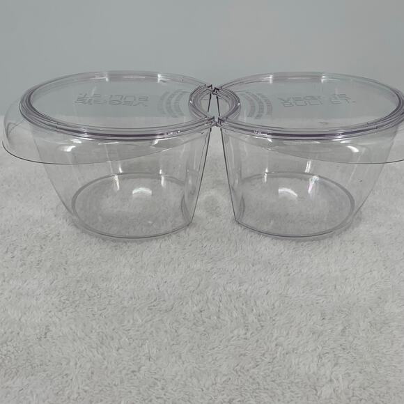 Veggie Bullet Custom Fit Bowl w/Lid Set of 2 VB-102 Replacement Parts Clear - Picture 3 of 5